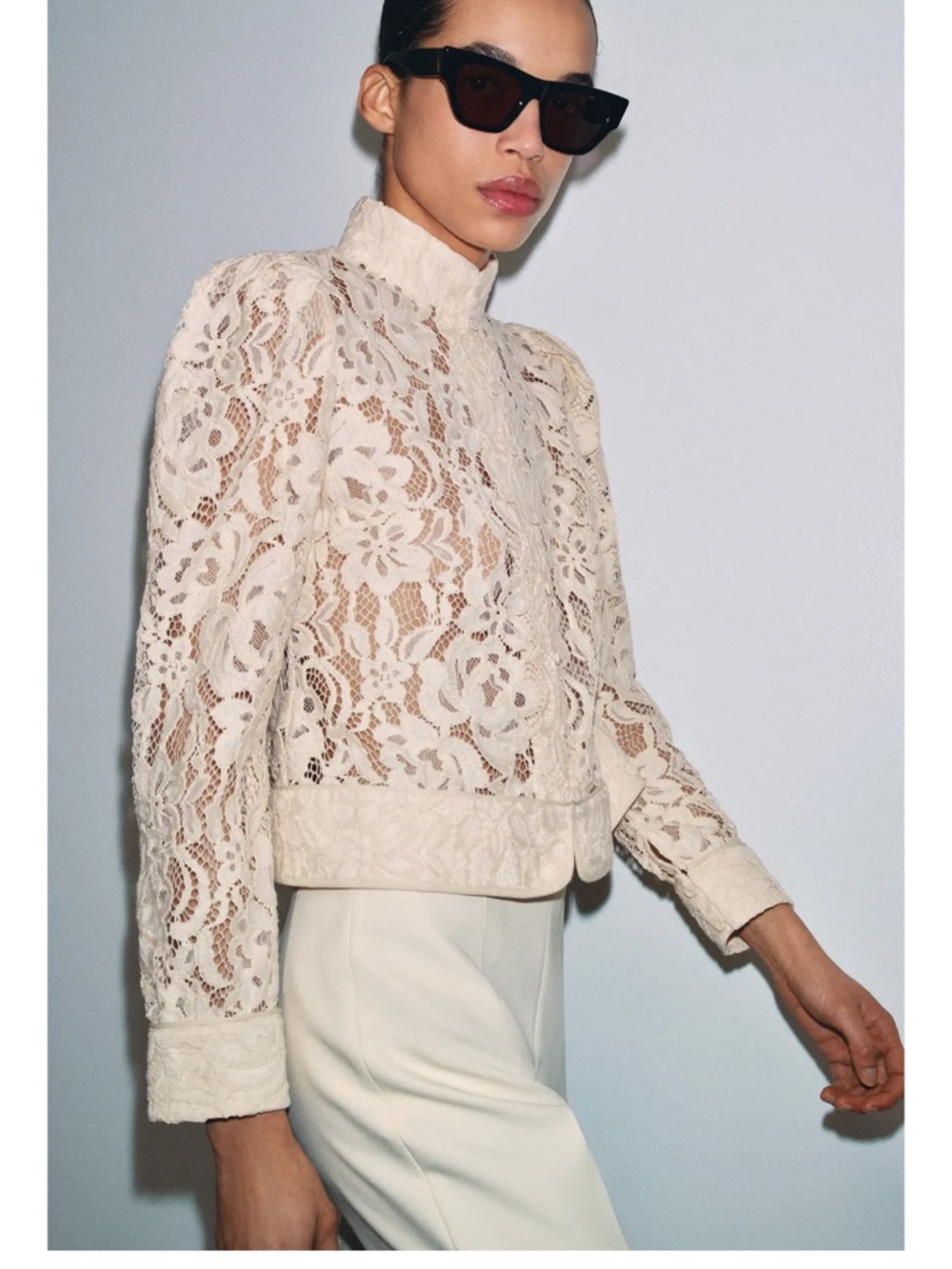ZARA NWT ZW Collection Lace Blazer Jacket